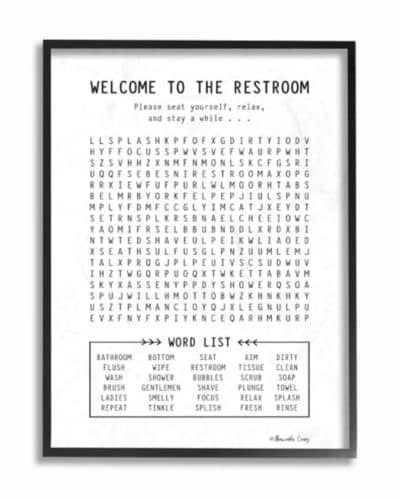 Restroom Word Search Bathroom Sign - in case anyone forgets to bring their phone. 
