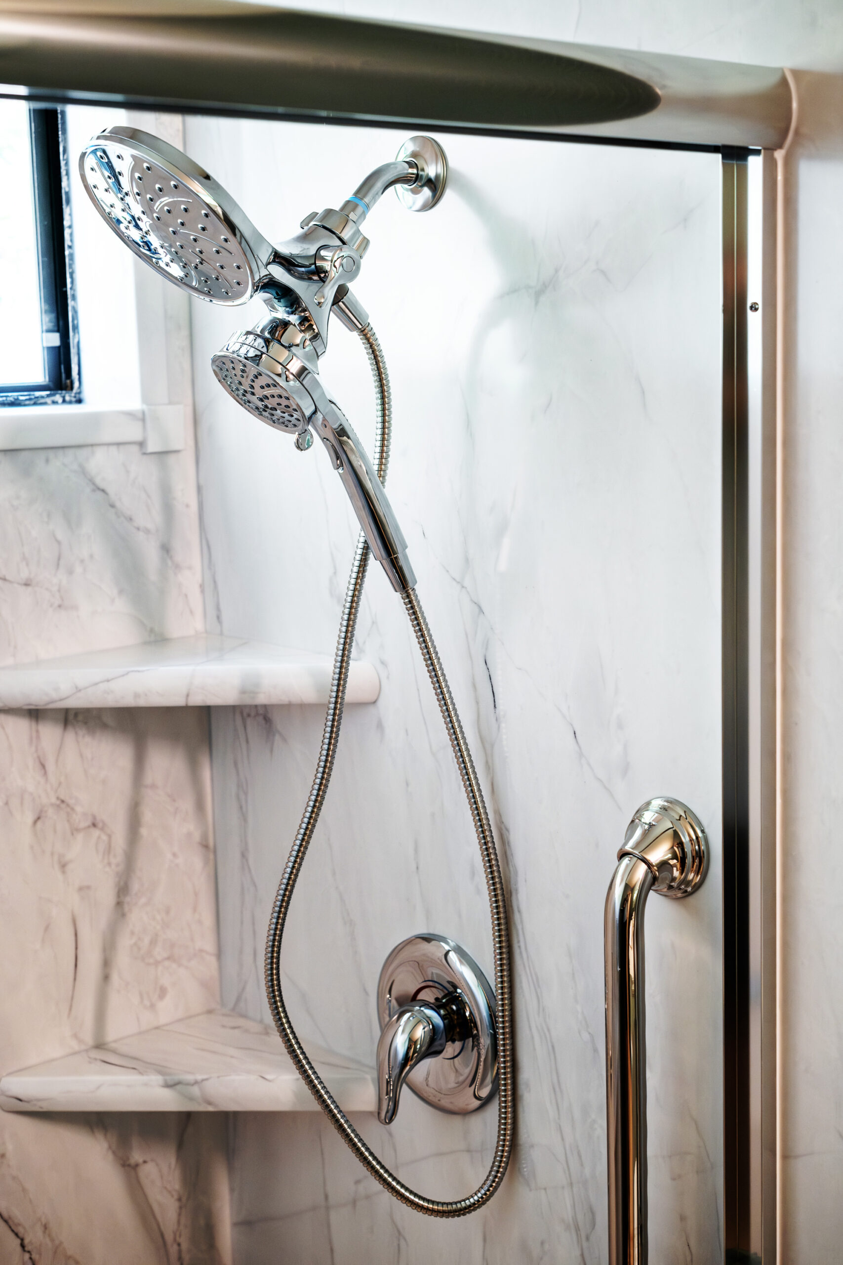 Bathroom Remodel with Walk-in low threshold shower