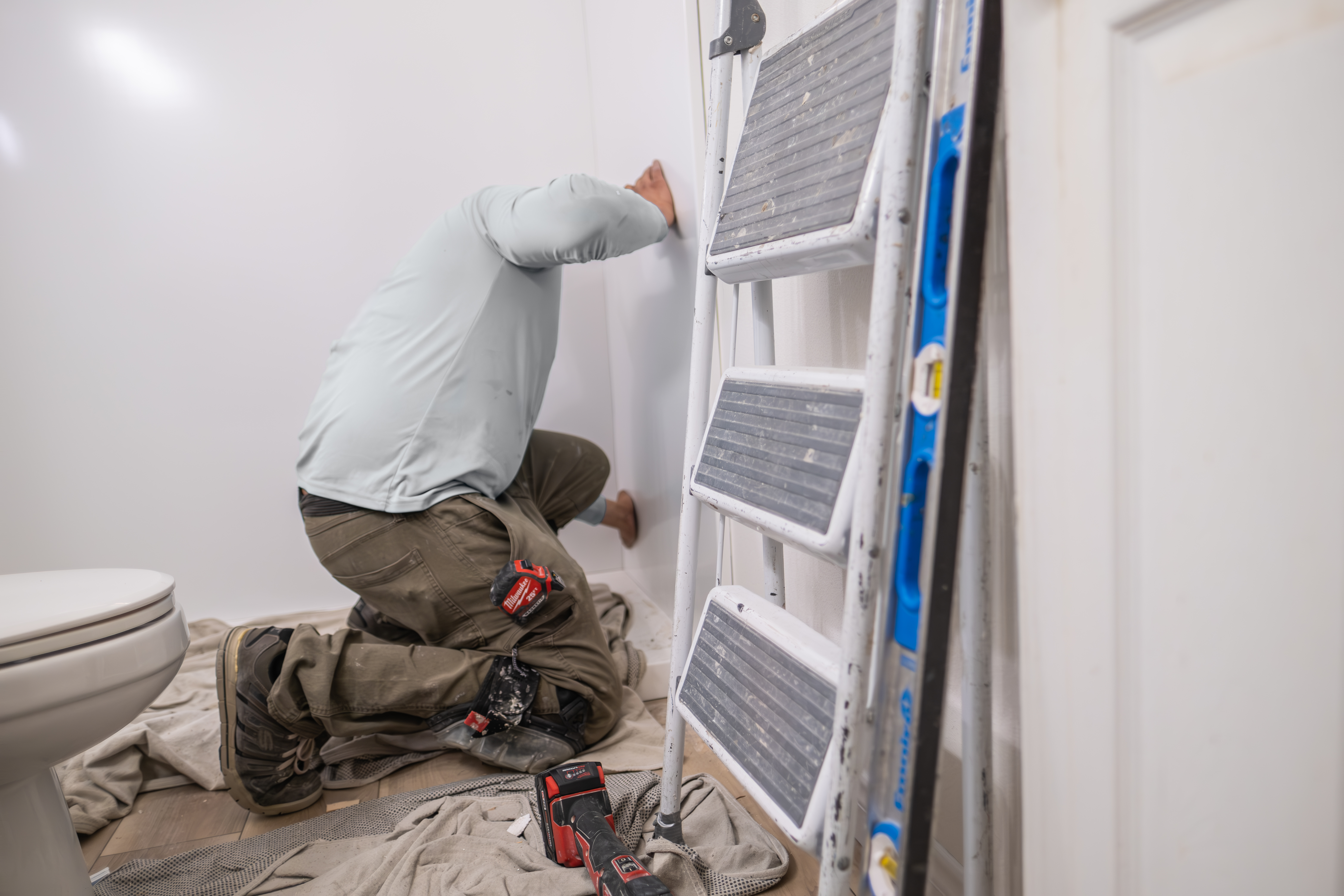 Affordable Bathroom Remodeling Experts Near You Southern California bathroom remodel removing old bathroom shower material down to the studs for proper inspection