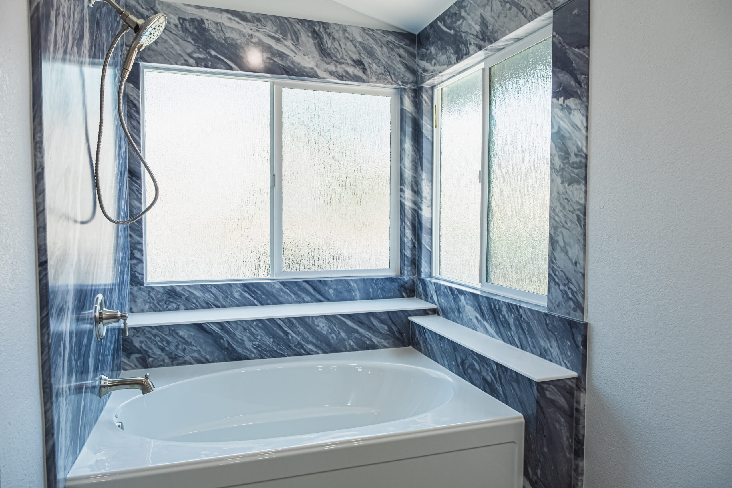 Bathroom Remodel with Walk-in low threshold shower