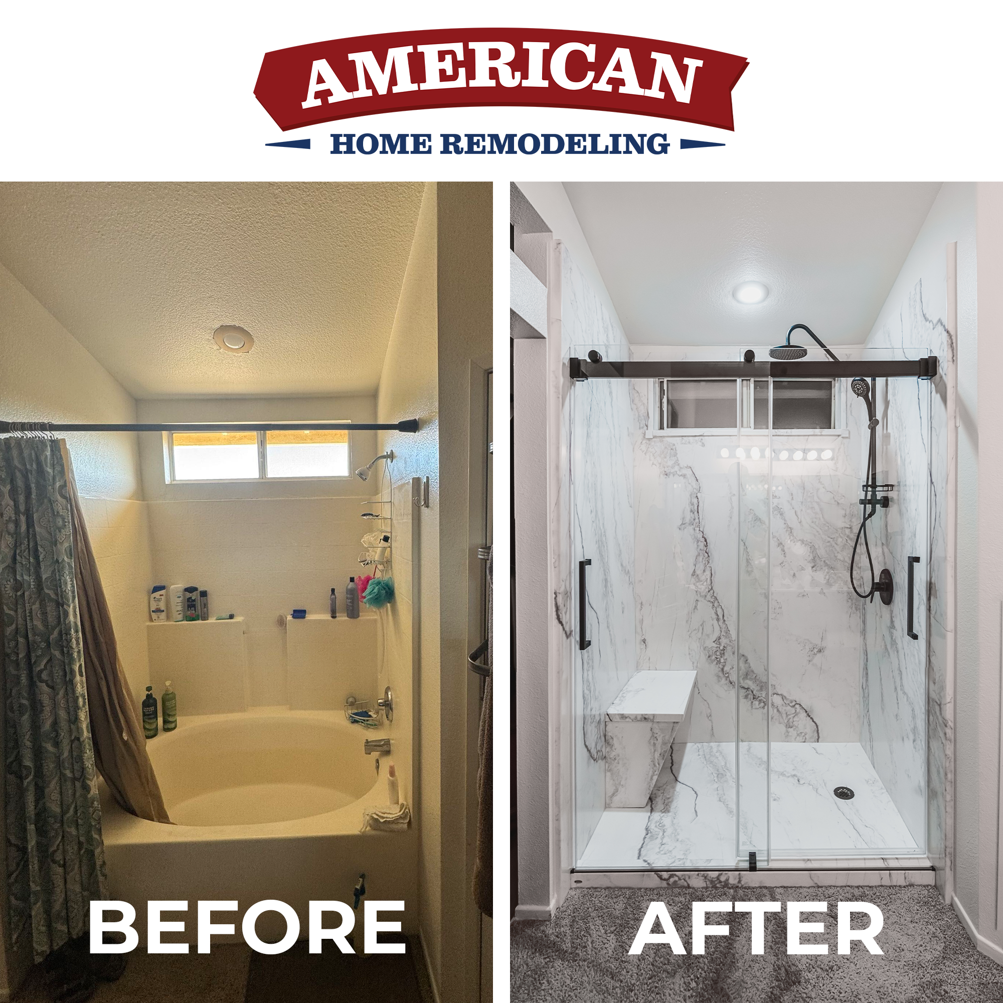 Temecula Stunning 2-Day Tub-to-Shower Conversion Remodel